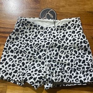 Ryderwear Lauren Simpson high waisted snow leopard scrunch bum shorts